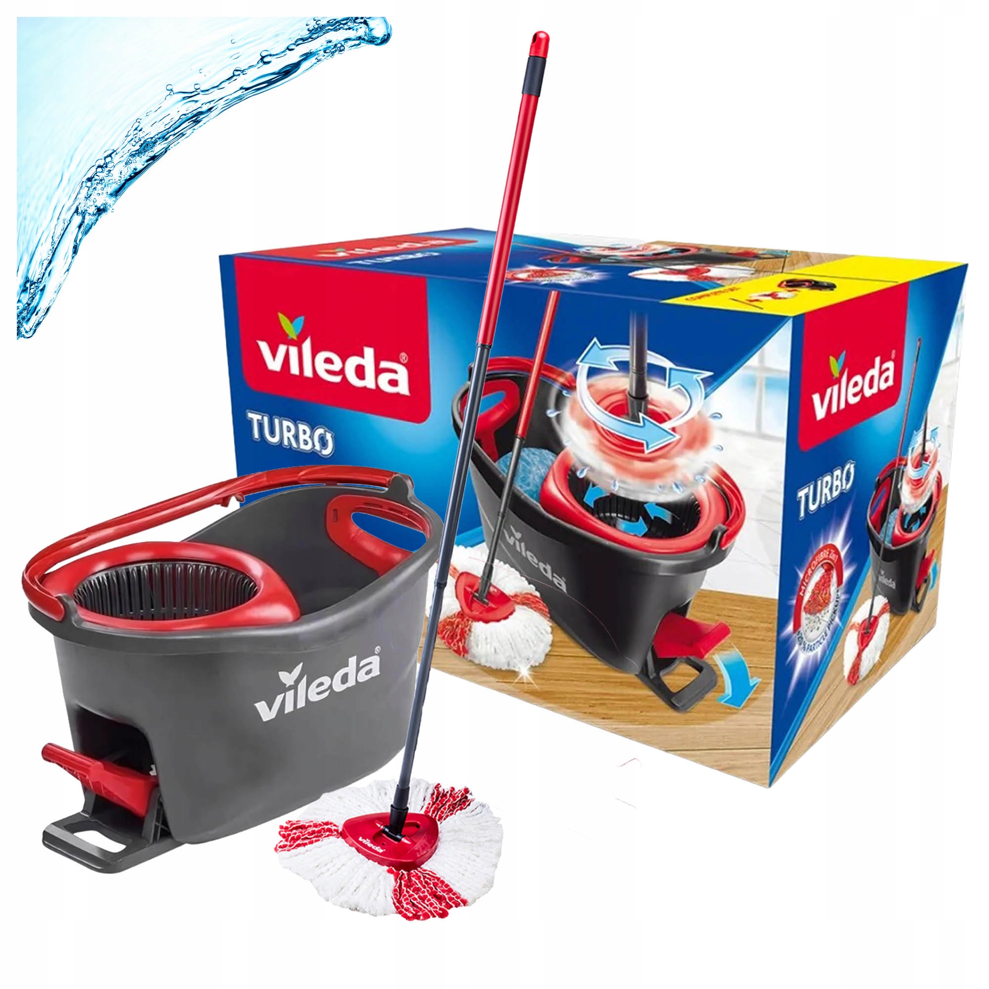 Levně Mop a kbelík se ždímačem Vileda Turbo Teleskopická tyč 122 cm