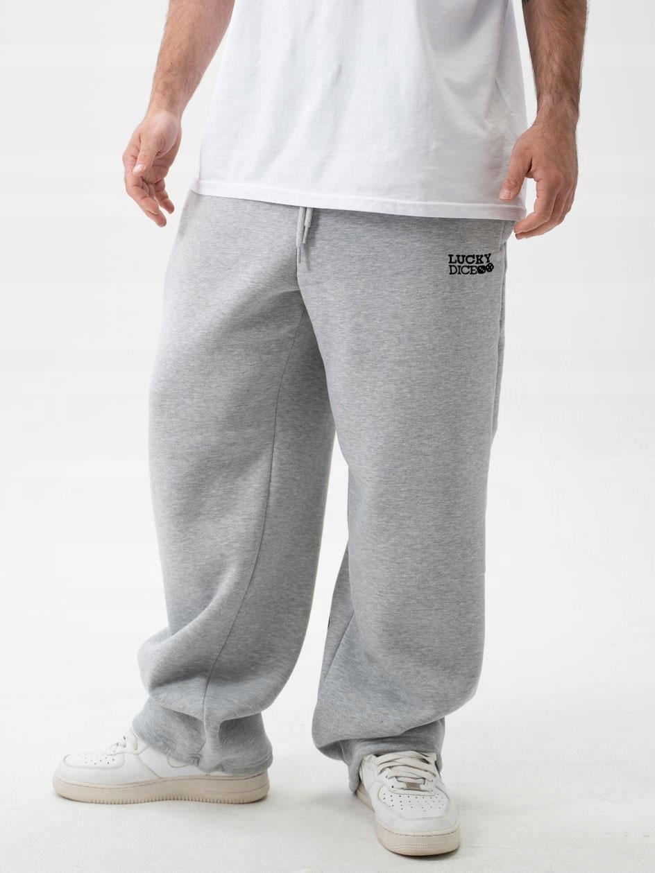 Široké Tepláky Baggy Pánské Šedé Tepláky Lucky Dice LD Classic XL