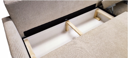 NOWOCZESNY NAROŻNIK Z FUNKCJĄ SPANIA BONELL SCANDIK SZTRUKS + 2XPOJEMNIK Wielkość trzyosobowa