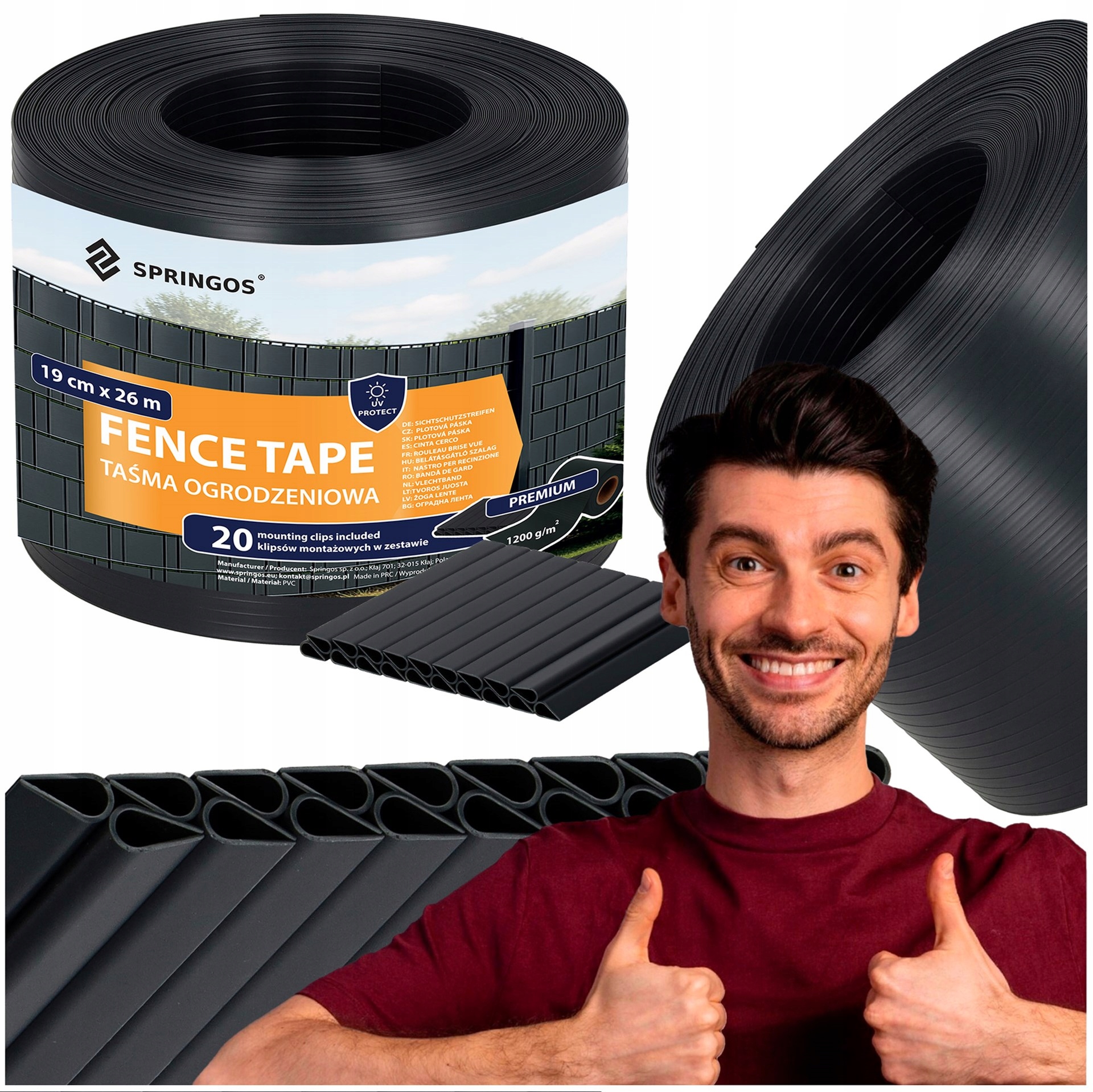 Taśma Ogrodzeniowa 1200g Premium Na Płot 26mb Uv Osłona Ogrodzenie Panelowe