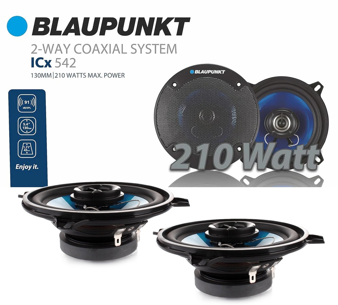 Blaupunkt ICx 542 Głośniki 13cm 210W 130mm 5" 2-drożne Współosiowe Bas