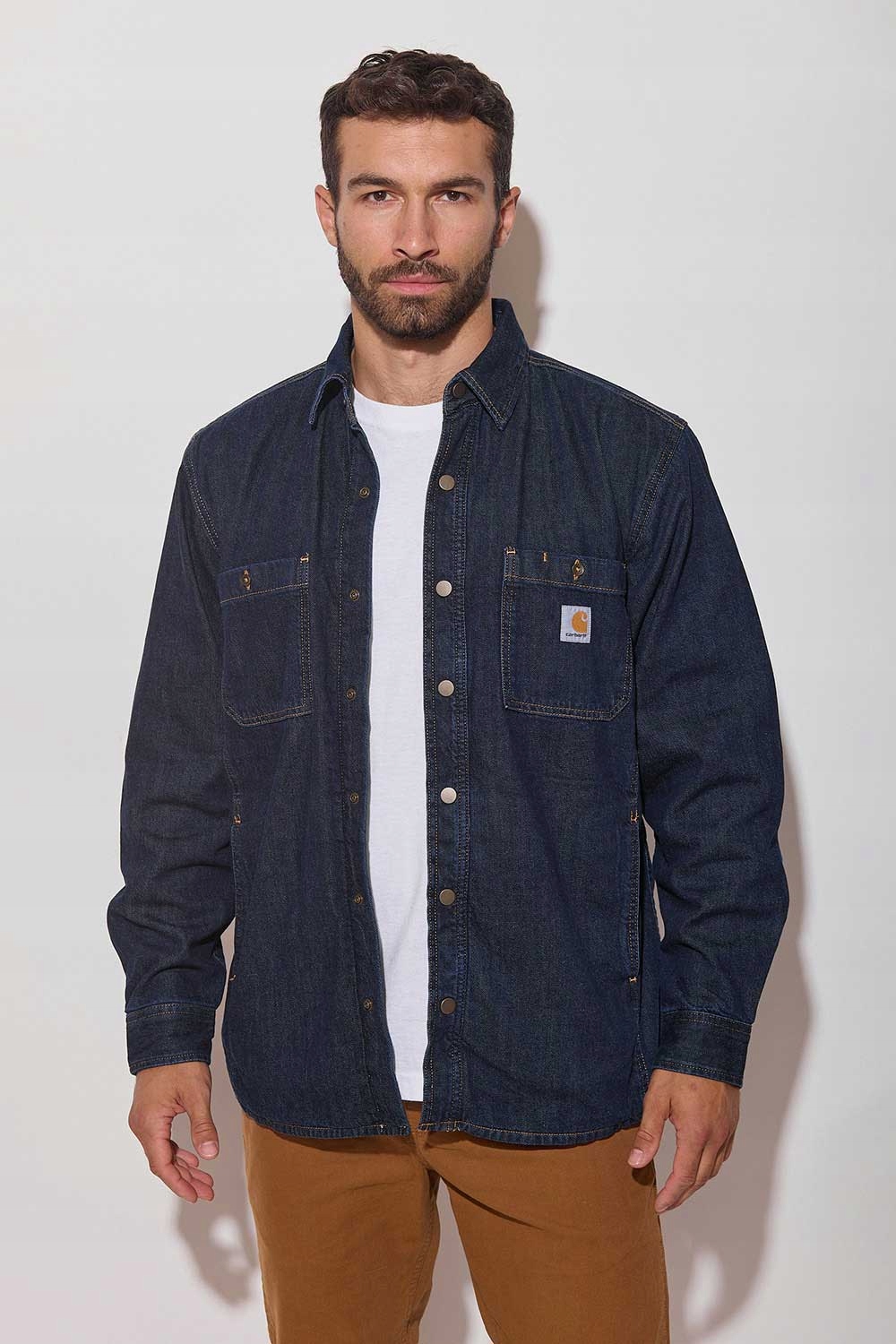 Zateplená košile Carhartt Relaxed Fit Denim Fleece Lined Shirt Jac