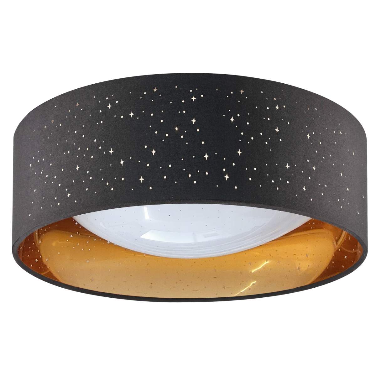 Plafon Sufitowy Lampa Led 18W Gwieździste Niebo Czarny-Złoty Goldlux