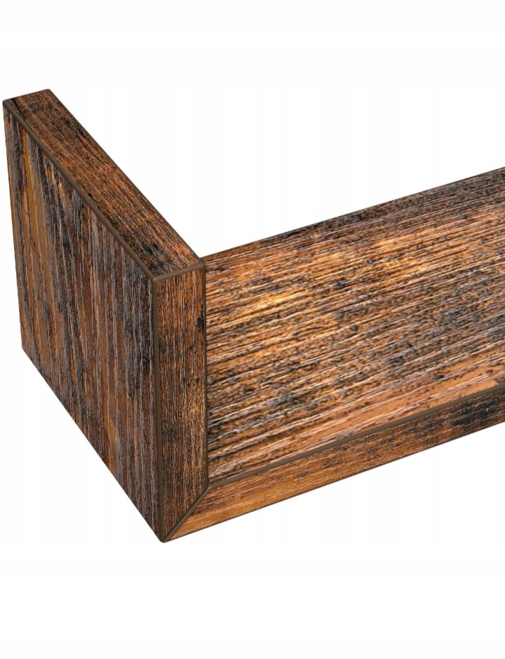 PÓŁKA WISZĄCA ZESTAW 3 SZTUK 40 x 10 cm RUSTYKALNY BRĄZ Kolekcja Shn