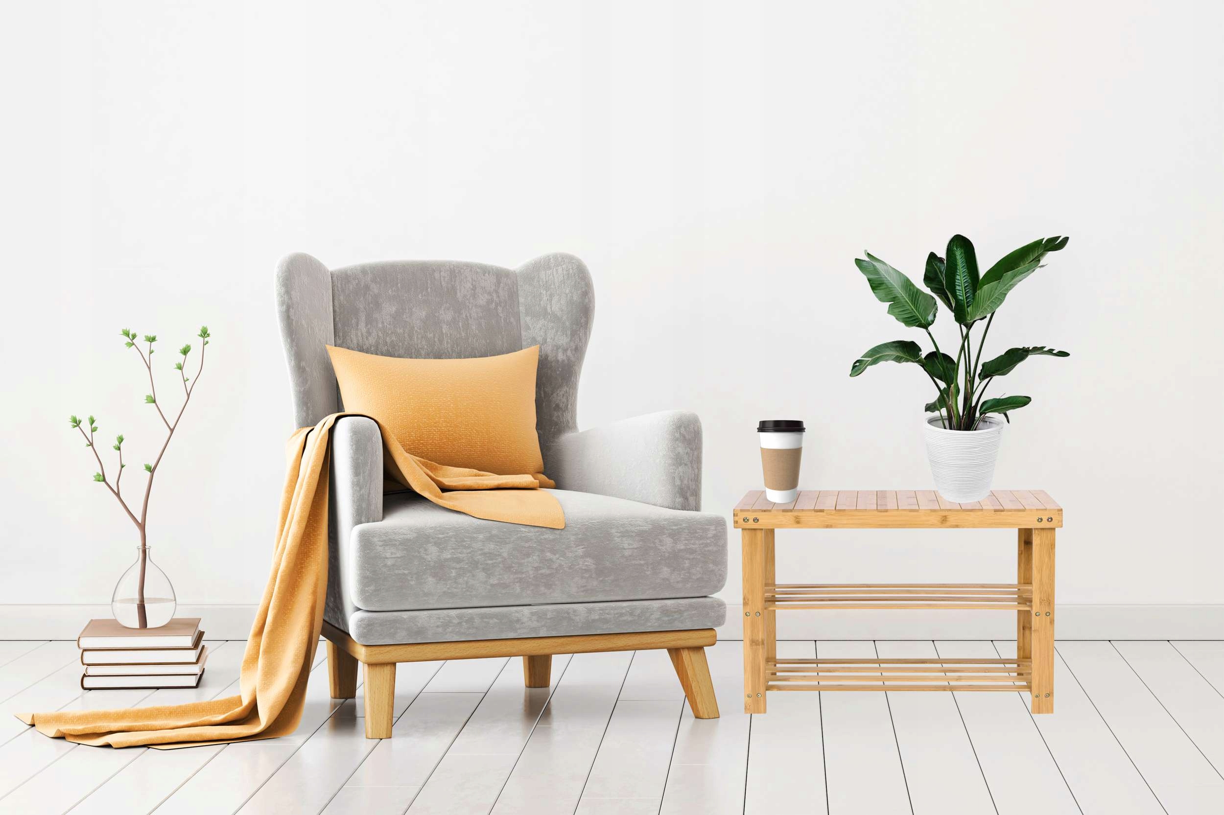 ŁAWKA BAMBUSOWA NA BUTY REGAŁ SIEDZISKO STOJAK SZAFKA PÓŁKI Z SIEDZISKIEM Marka Gockowiak