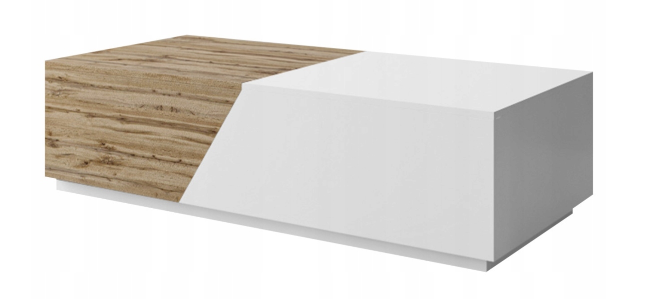 Konferenčný stolík moderná výsuvná lavička Double do obývacej izby, kancelárie, biely wotan