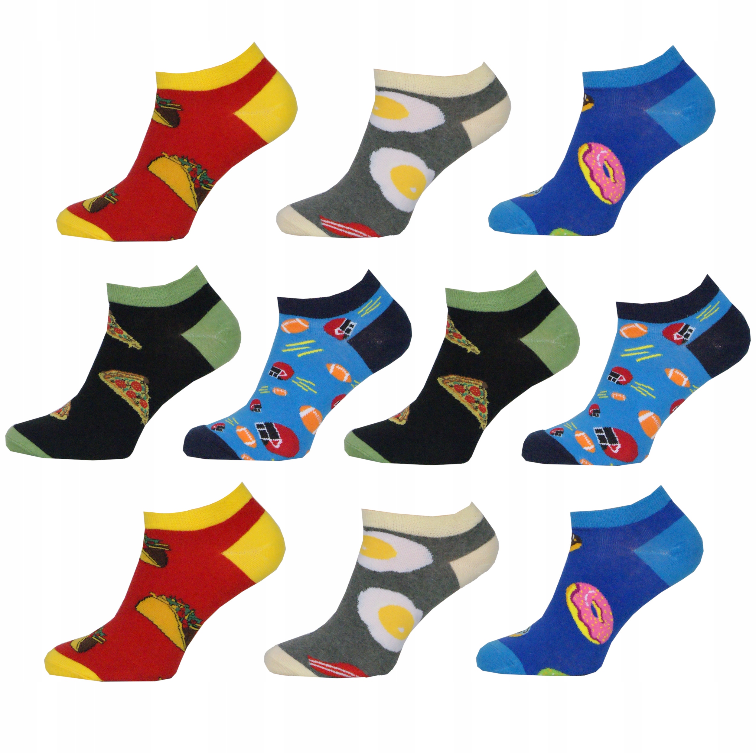 

10 x Męskie Stopki Kolorowe Skarpety Bawełna 40-43