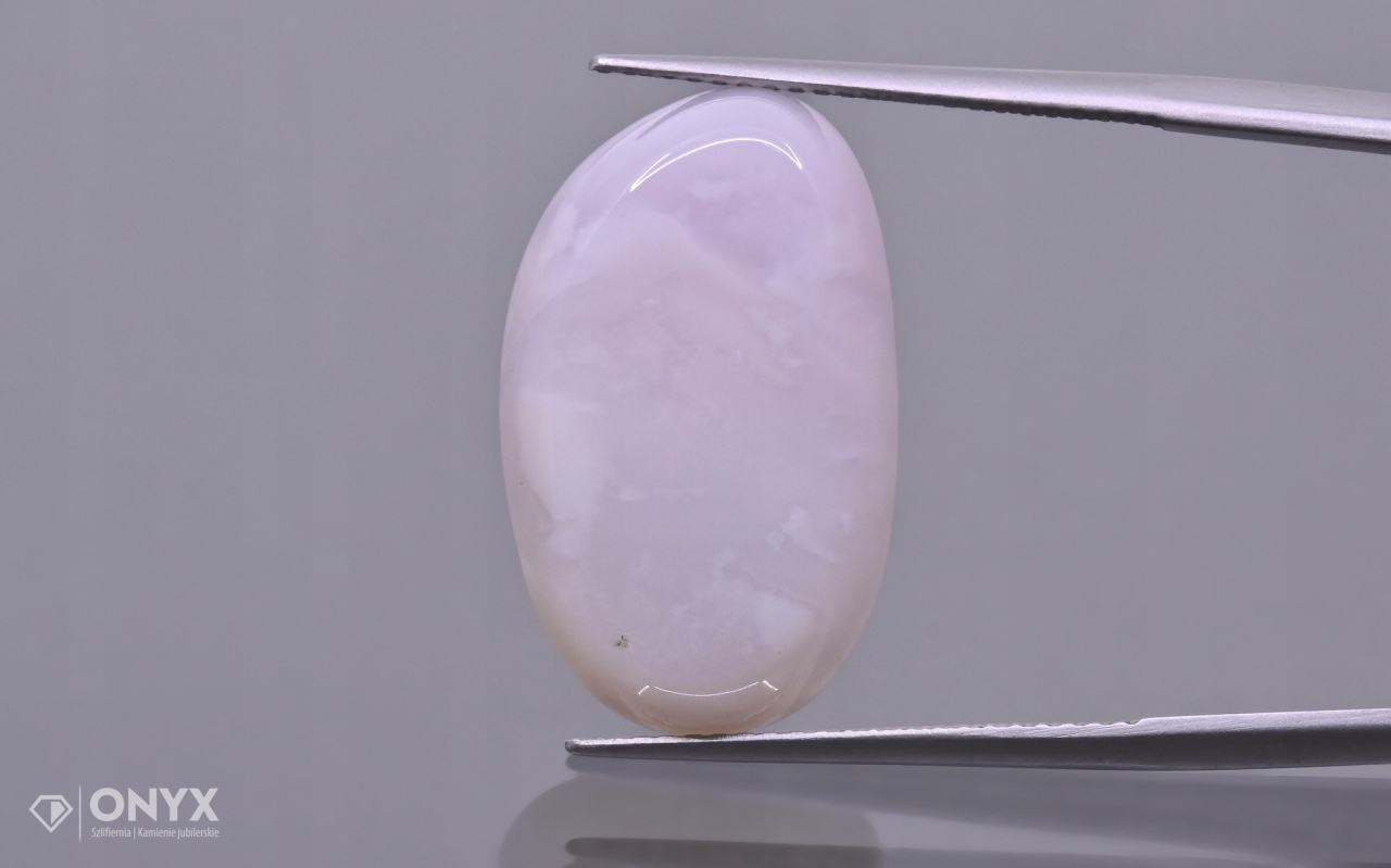 Chalcedon růžová konvexní nepravidelná destička 21,5x13,5 mm
