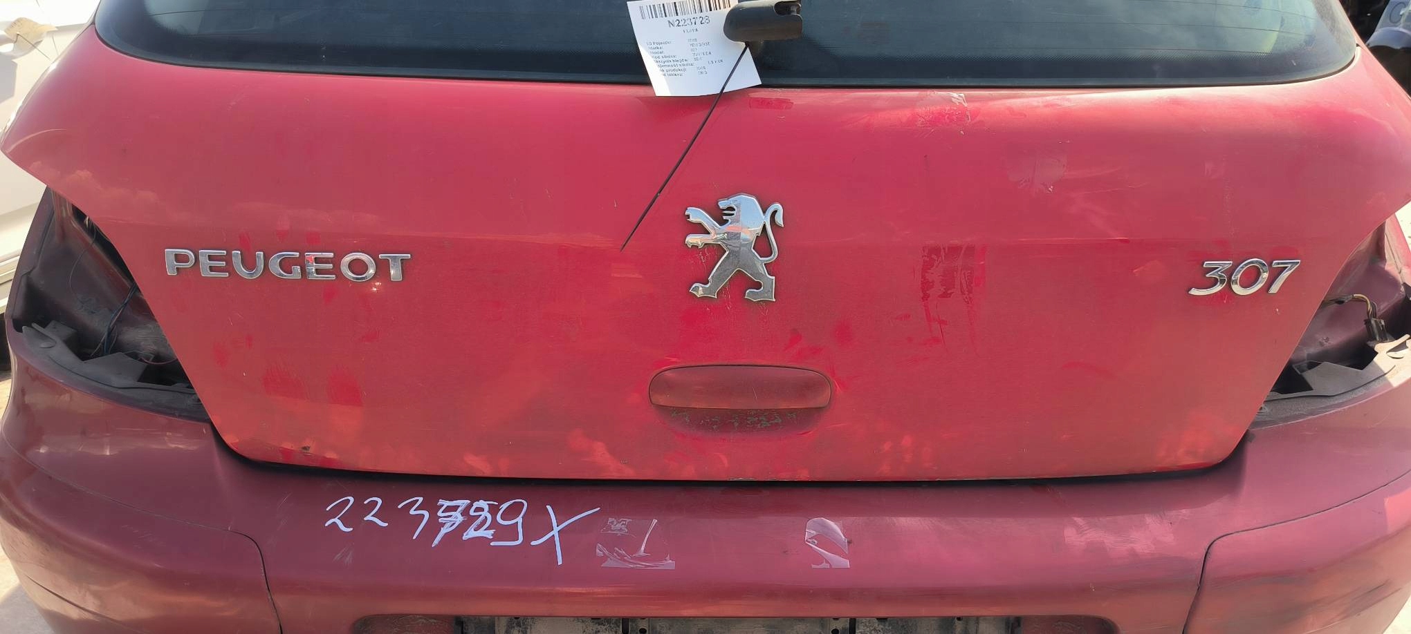 trunk door boot EKQ PEUGEOT 307 HB