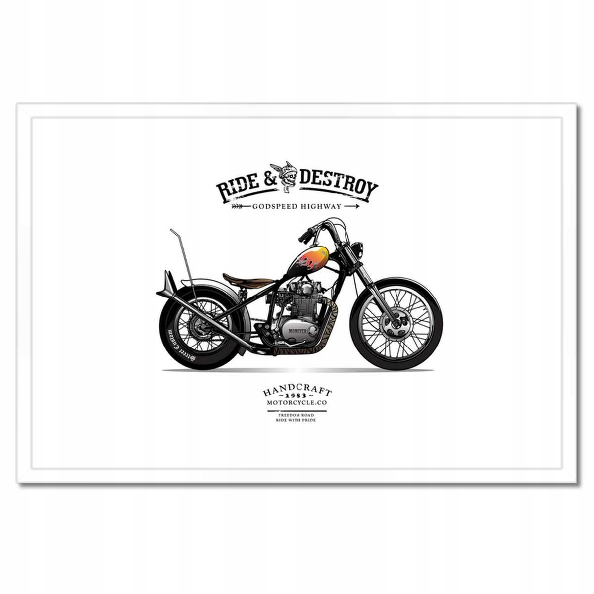 Plakáty v rámu 60x40 Motocykl Zabytek Vintage