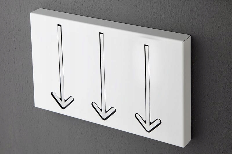 

Wieszak ścienny Strzałki 3 biały metalowy H-design