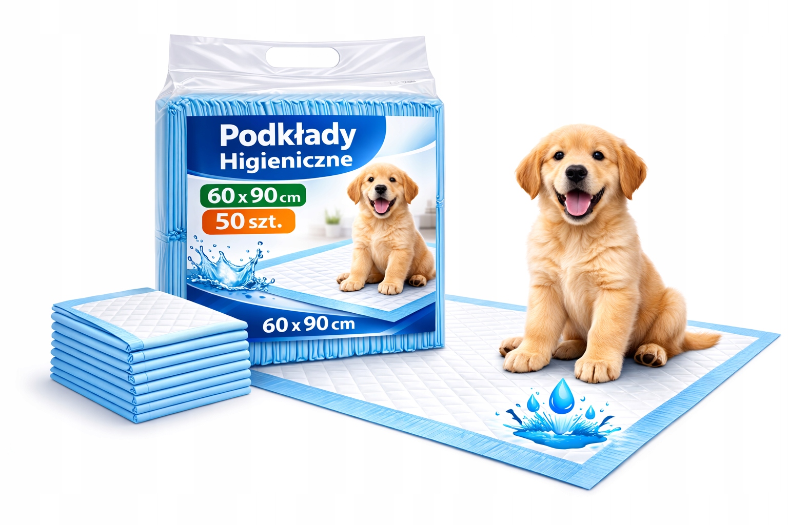 Hygienické Podložky 60x90 podložky na učení pro Psa 100 Ks Absorpční