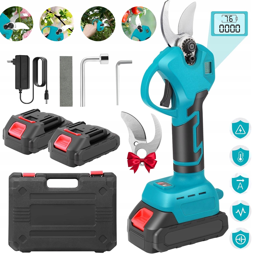 Sekator Akumulatorowy Do Gałęzi Nożyce Elektryczne Walizka 2AKUMULATOR