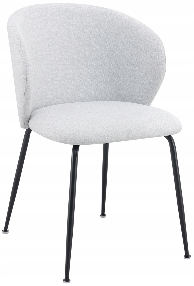 Čalouněná jídelní židle Mealize stříbrná, pletenina, černé nohy