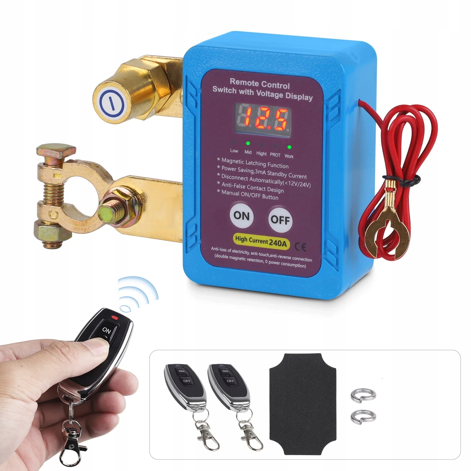 Dálkový Automatický Vypínač Baterie 240A 12V 2 Dálkové Ovládání