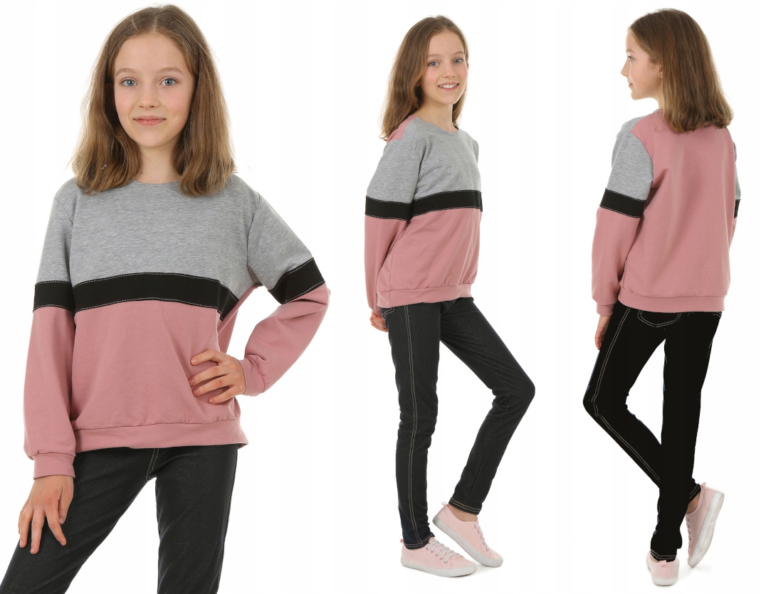 

Bluza dresowa dla dziewczynki - 140 Brudny Róż