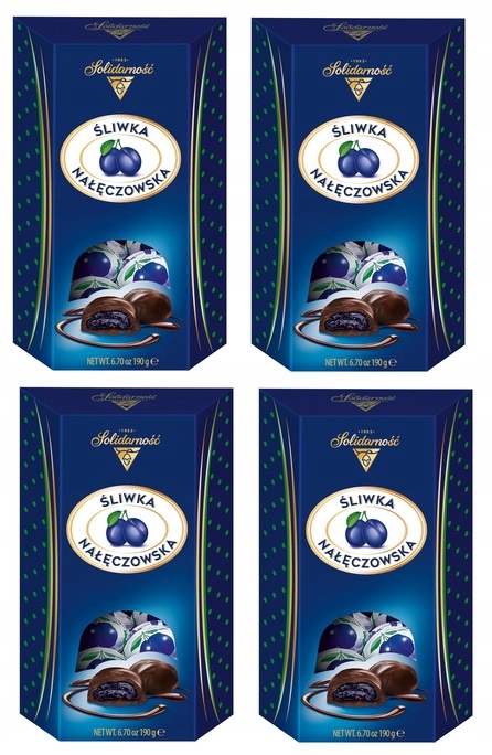 4x 190g Solidarność Śliwka nałęczowska w czekoladzie