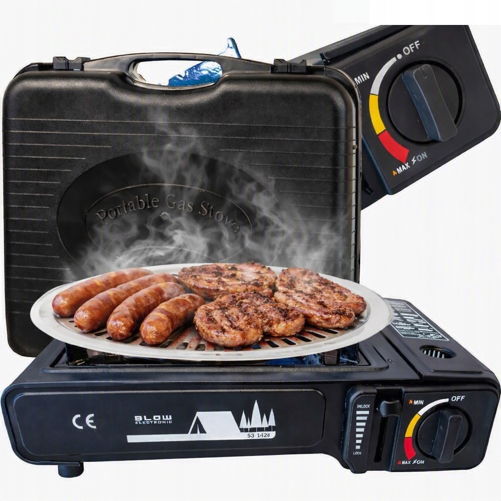 Kuchenka Turystyczna Kempingowa Na Kartusze I Butlę 2W1 Grill Walizka