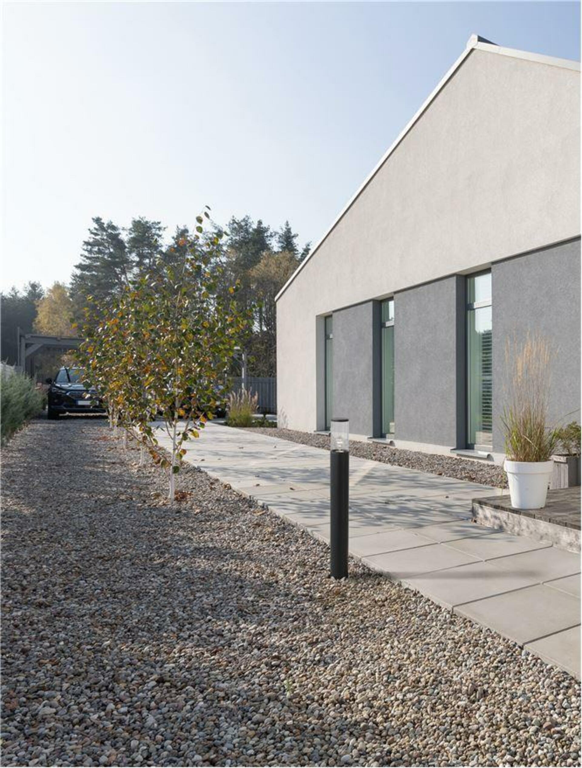 Nova Luce vonkajšie stĺpové svietidlo Zosia tmavo šedý hliník a číry akrylo