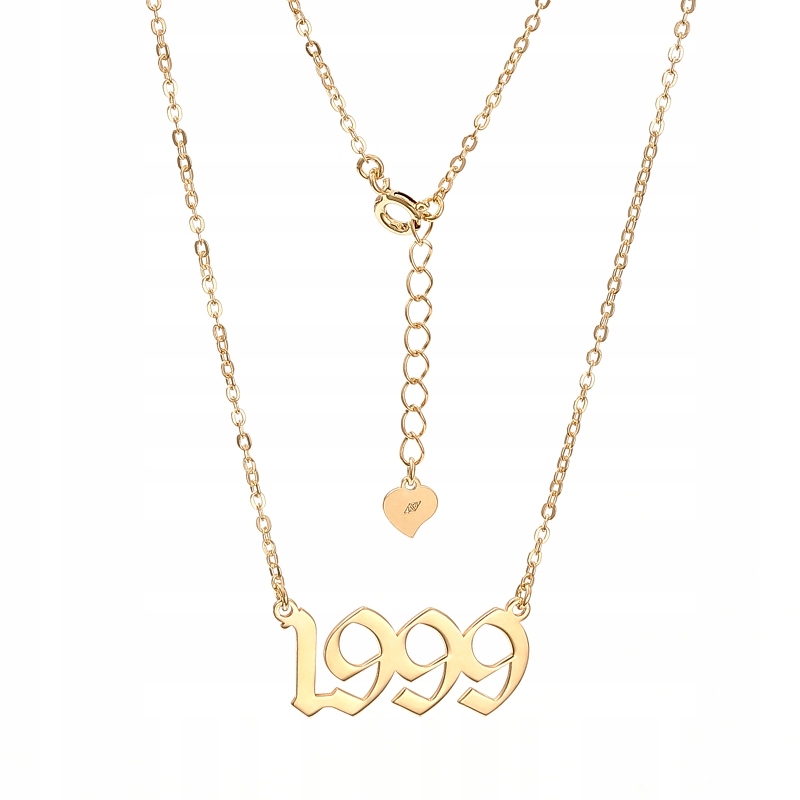 

Naszyjnik Ag 925 pozłacany z Datą urodzenia 1999