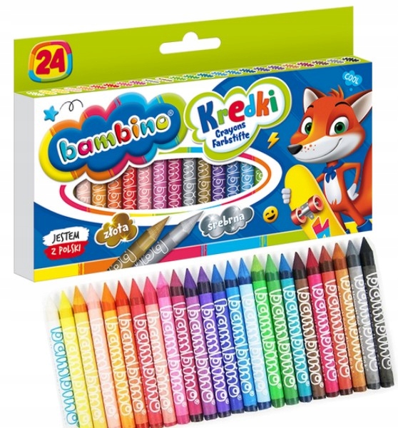 

Bambino Kredki Świecowe 24 Kol glinka kaolinowa