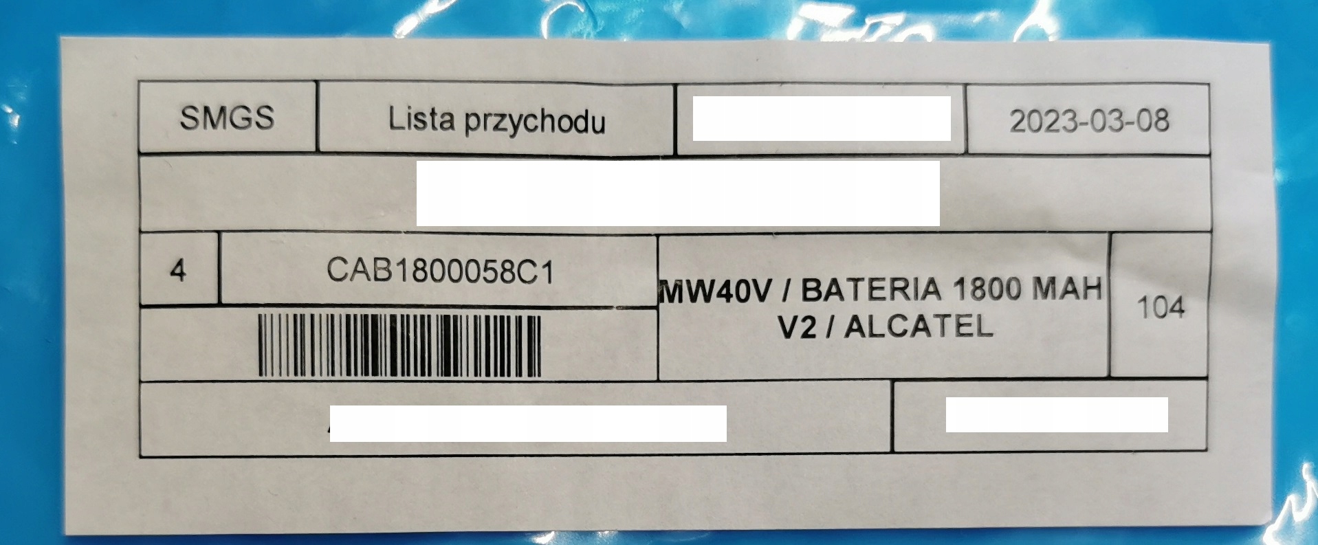 oryginalna BATERIA TLiB5AF ROUTER ALCATEL MW40 MW40V ORANGE AIRBOX rok 2023 Kod producenta TLiB5AF