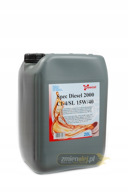 OLEJ 15W40 SPEC DIESEL CI-4/SL 20LT SPECOL 15W40DIESEL20 15W4020