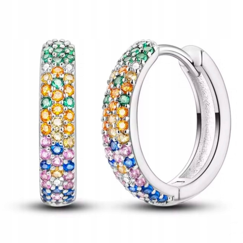 Stříbrné náušnice Ag 925 rhodiované kruhy se zirkony IM0860525ER