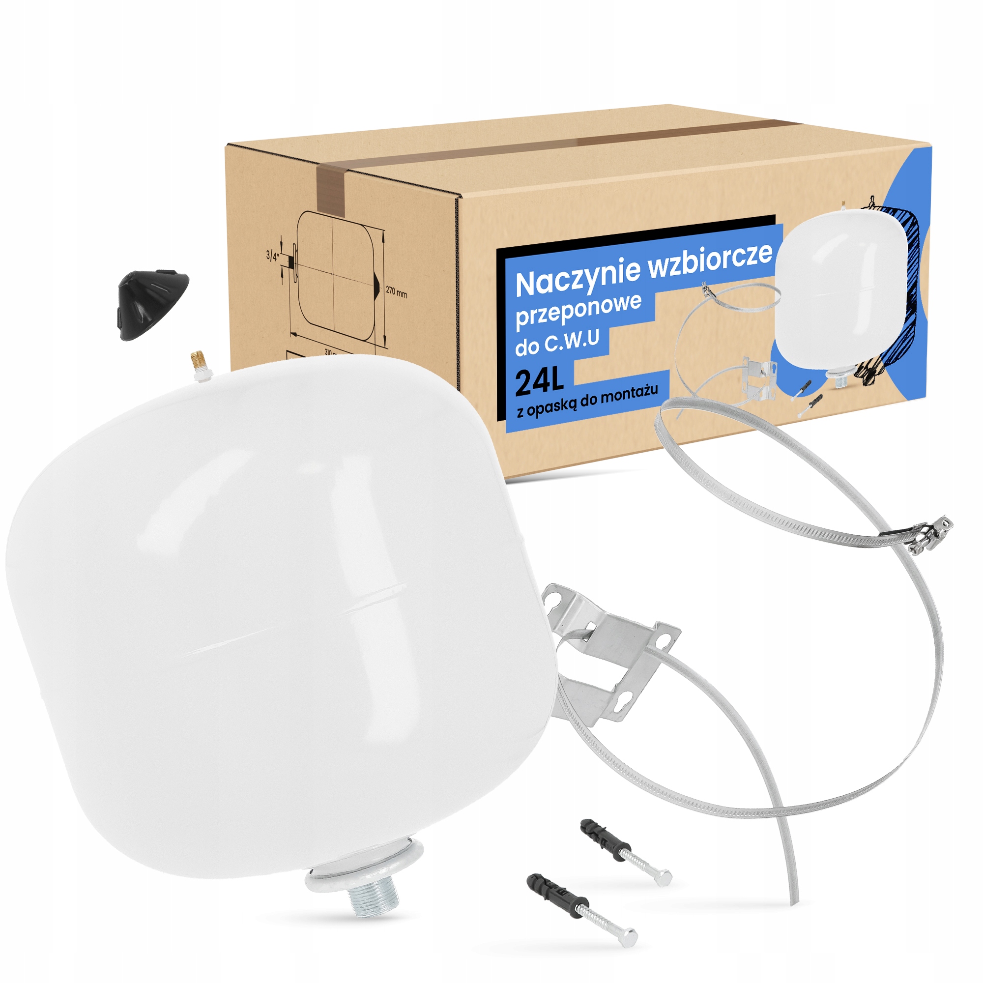 Membránová expanzná nádoba C.w.u 24 l Vyrovnávacia nádrž Opaska Mont Ad