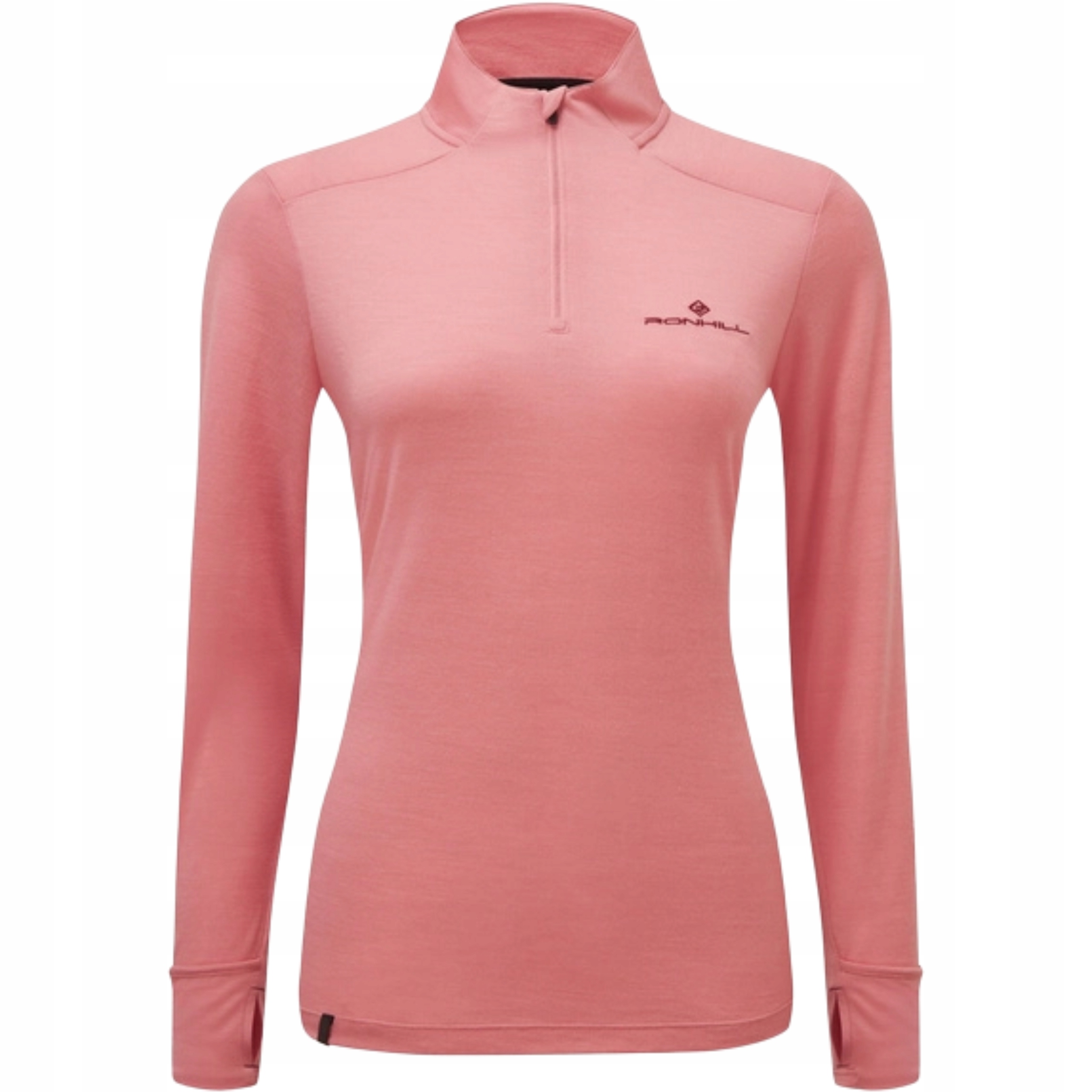 Bluza do Biegania Ronhill Sportowa Damska Tech Merino 1/2 Zip Tee Różowa L