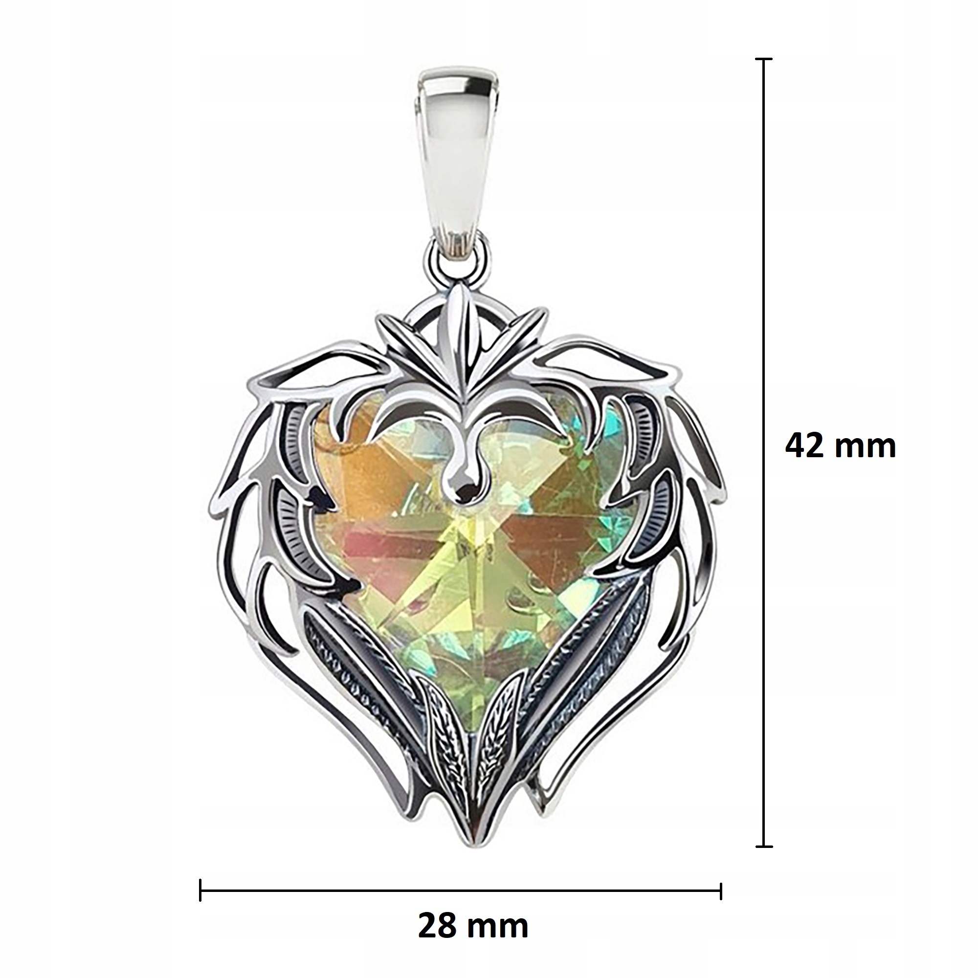 SREBRNA ZAWIESZKA SERCE KRYSZTAŁ PRÓBA 925 PREZENT Marka Golden Celebrity