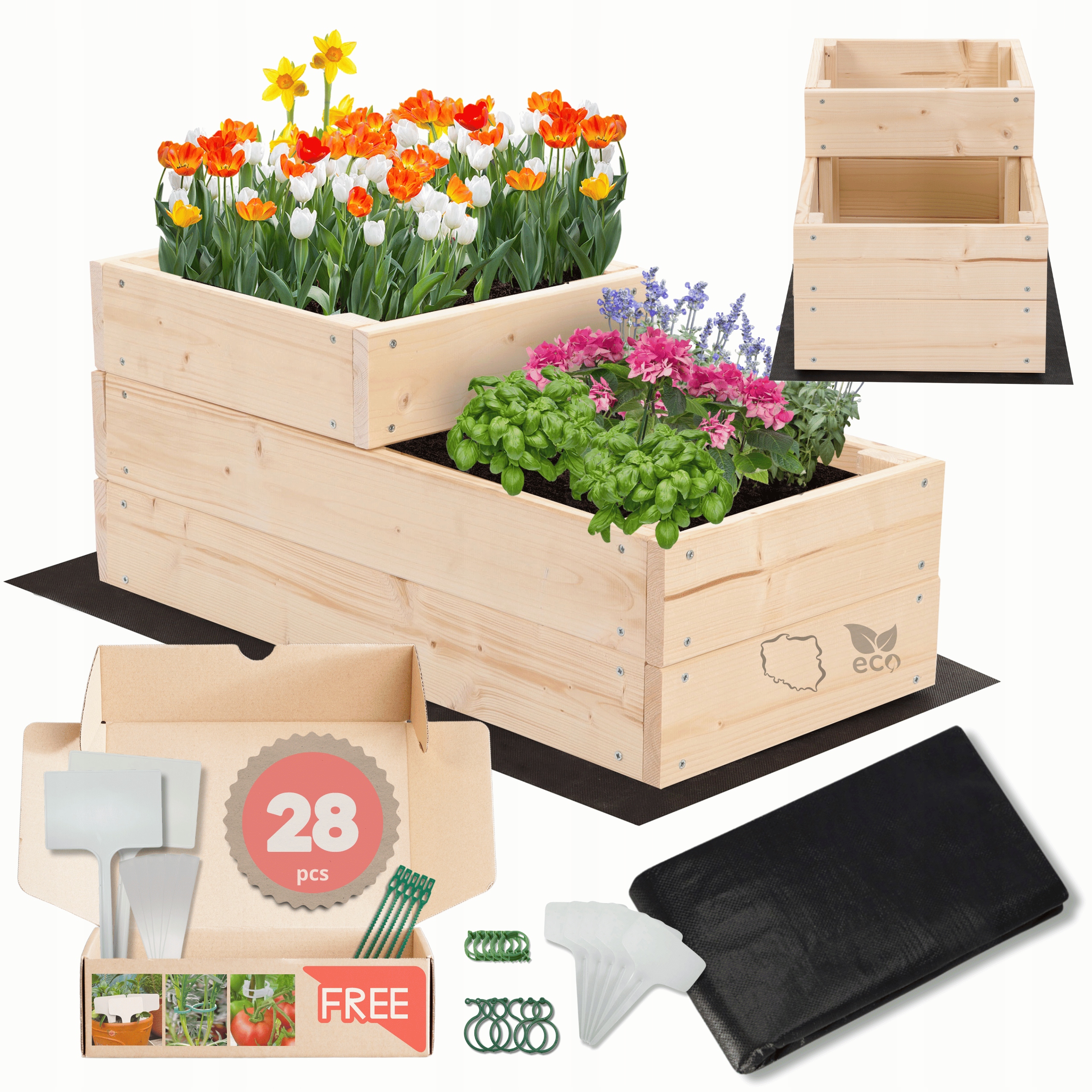 Vyvýšený záhon zeleninový záhon truhla kaskádová impregnace 27x30x60 eko