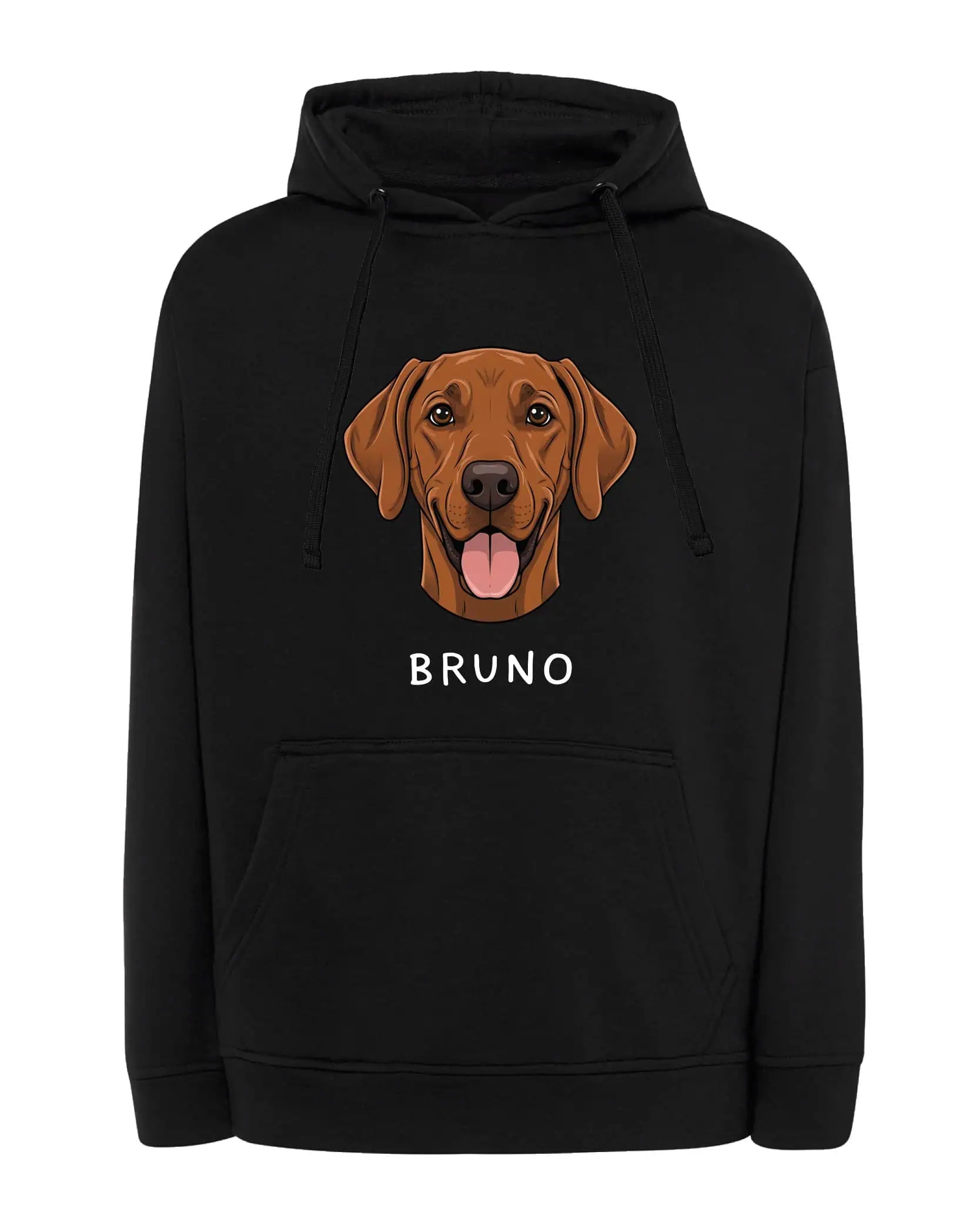 Mikina s kapucí Maďarský výhonek Personalizovaný pes Černá XL