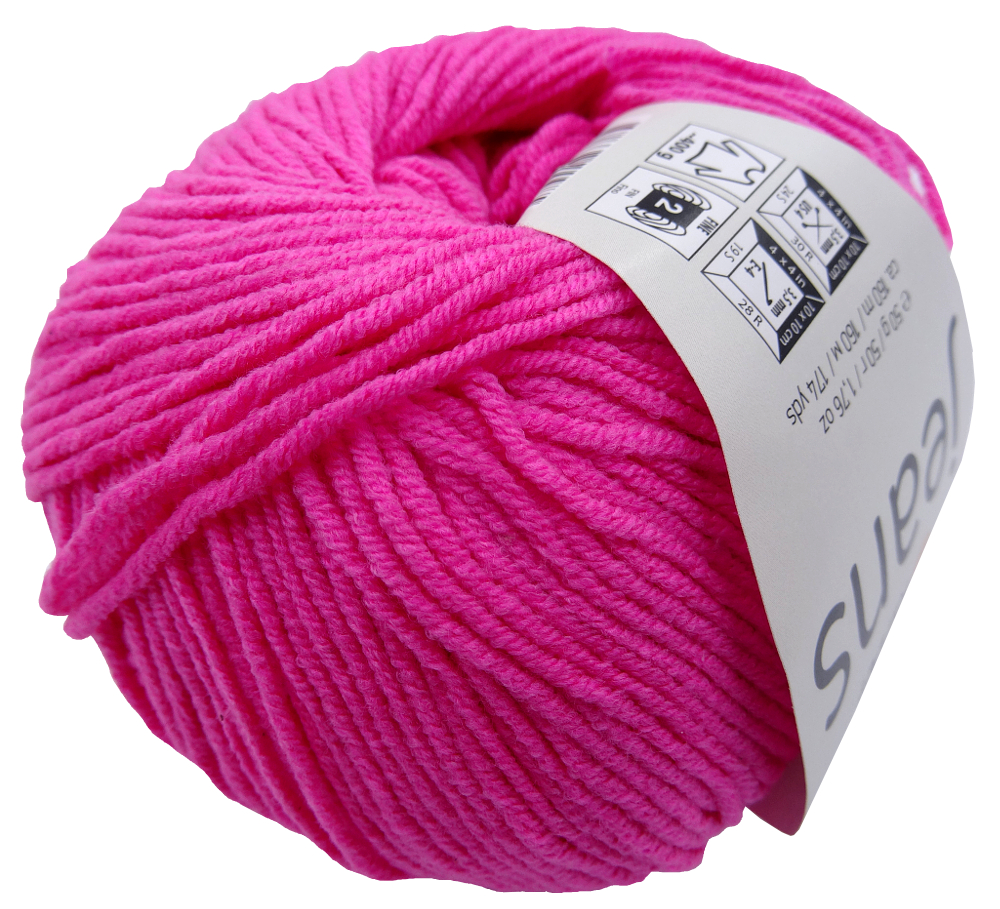 Włóczka Jeans 59 Róż Fluo 50g=160m Yarnart 14716
