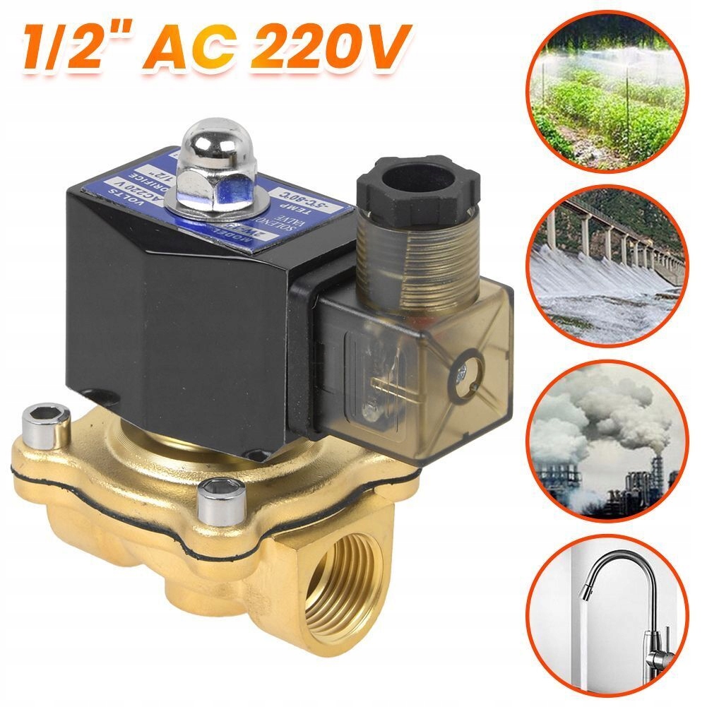 G1/2" Mosazný Elektromagnetický Ventil 220V Nc 0-10MPA