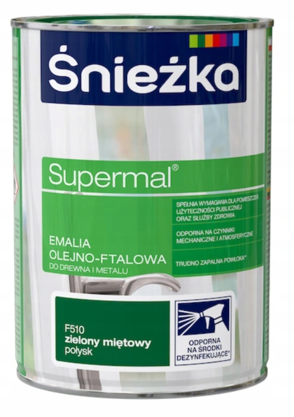 ŚNIEŻKA FARBA EMALIA OLEJNA ZIELONY F510 0,8L