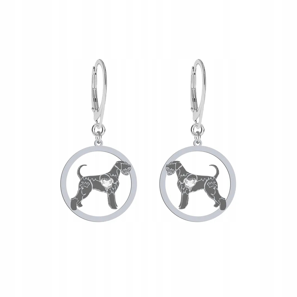 Stříbrné Náušnice se psem Šnaucer Obr 925 Bigiel Gravírování Dedikace Bonus