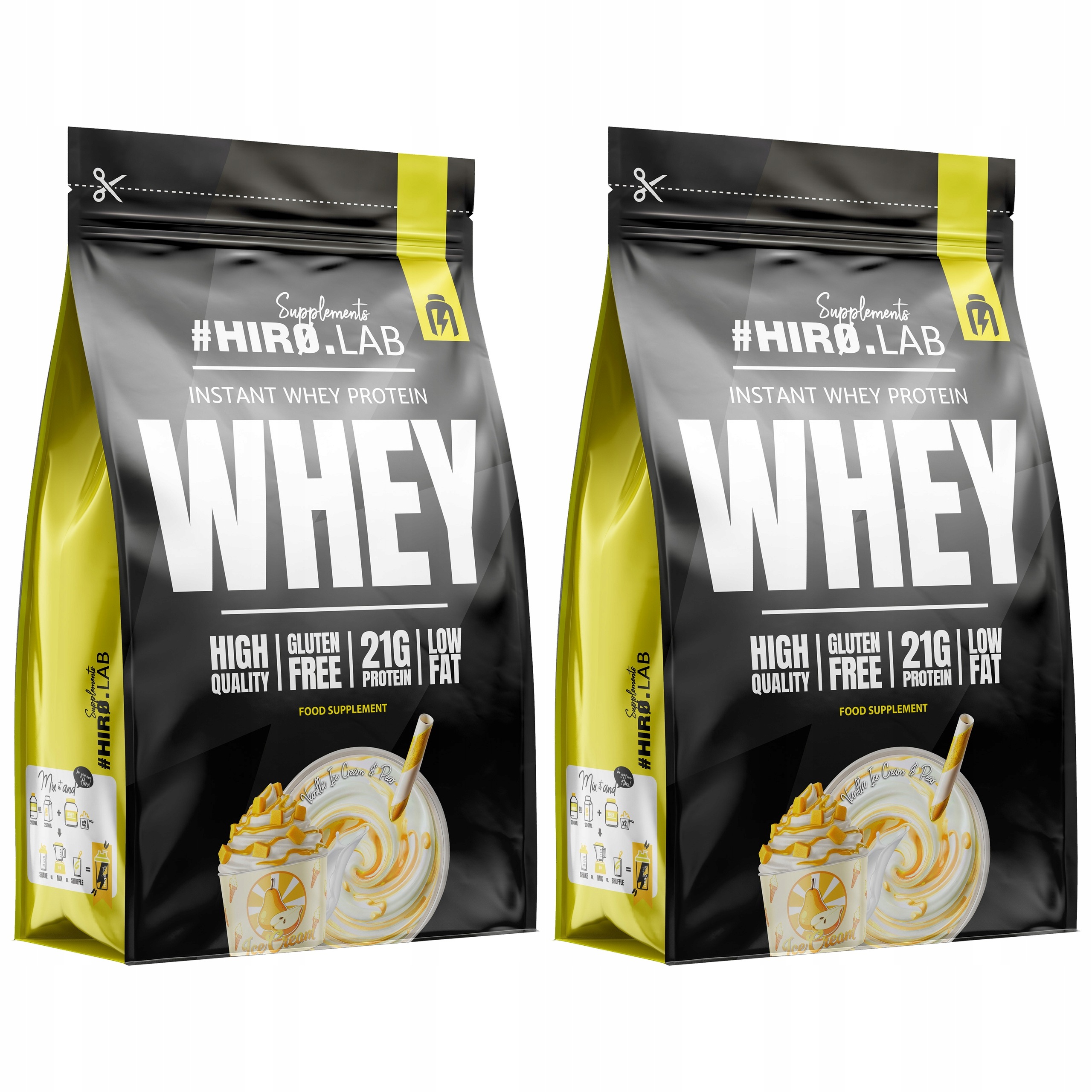 2x Protein Wpc Instant Whey Protein syrovátkový 750 g Zmrzlina Vanilka s hruškou H