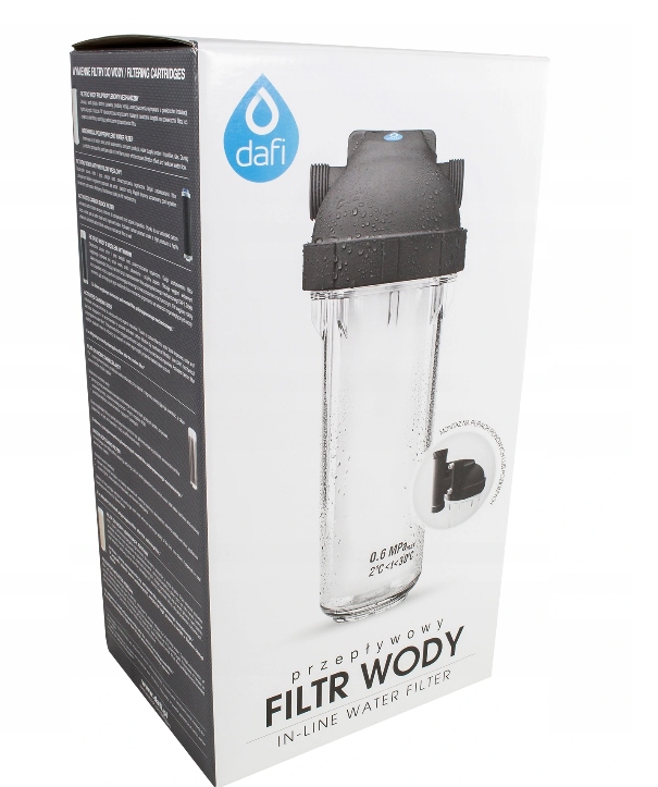 

Przepływowy filtr wody Dafi -obudowa +wkład+klucz