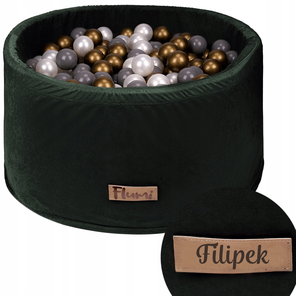 Suchy basen z piłeczkami 90 x 40 cm WYŻSZY 200 kulek + IMIĘ DZIECKA GRATIS