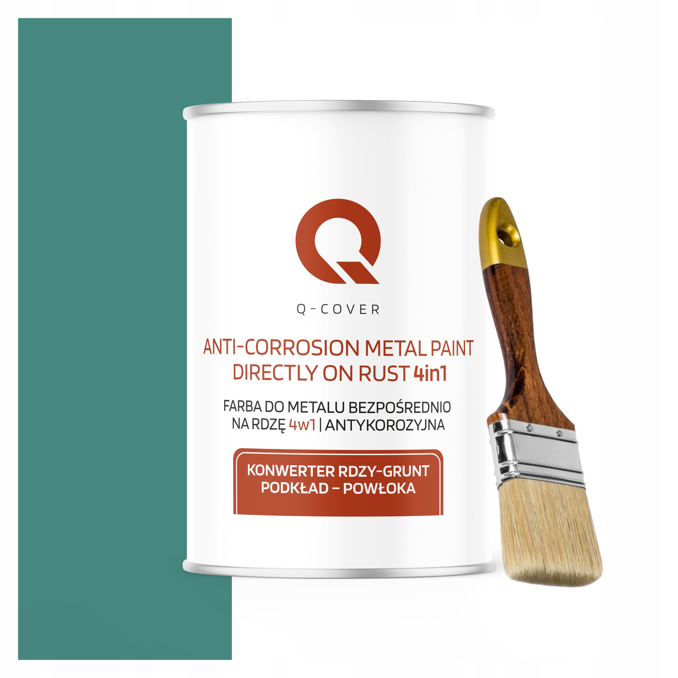 Barva na kov Antikorozní 1L Matná Barva Tyrkysová Mátová Štětec Ral 6033