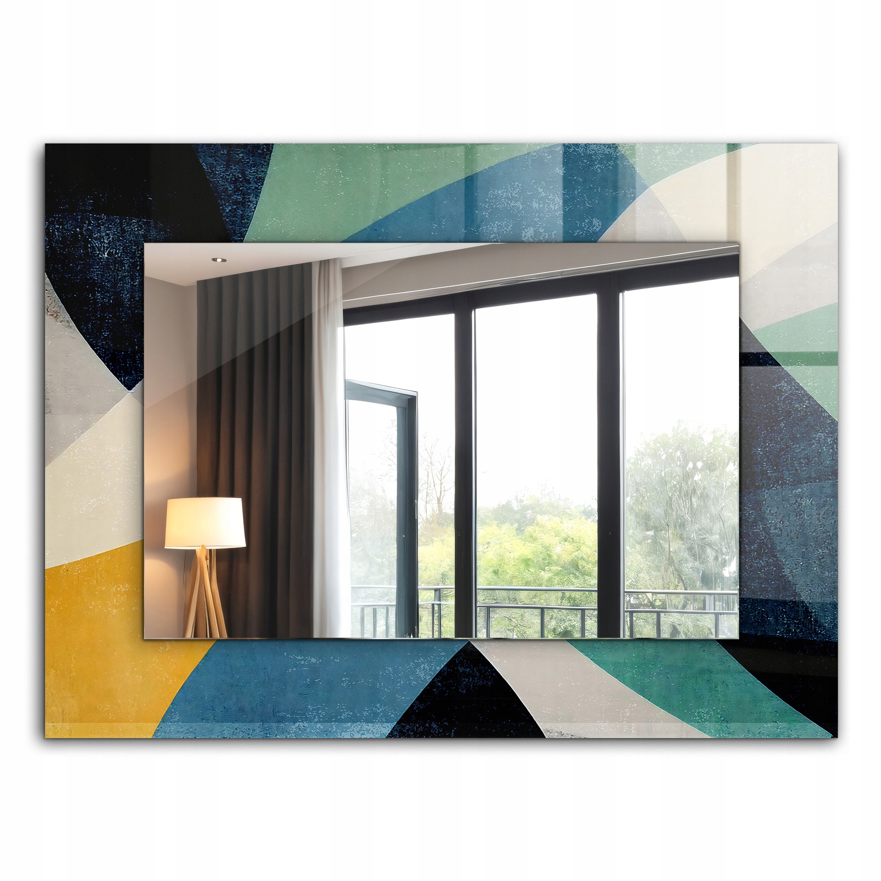 Stylové Zrcadlo Glamour Moderní loft 80x60 cm Abstraktní barevné vzory