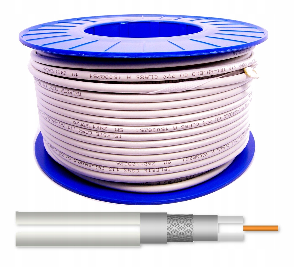 

Kabel Antenowy Teleste Tri-shield Biały 1m