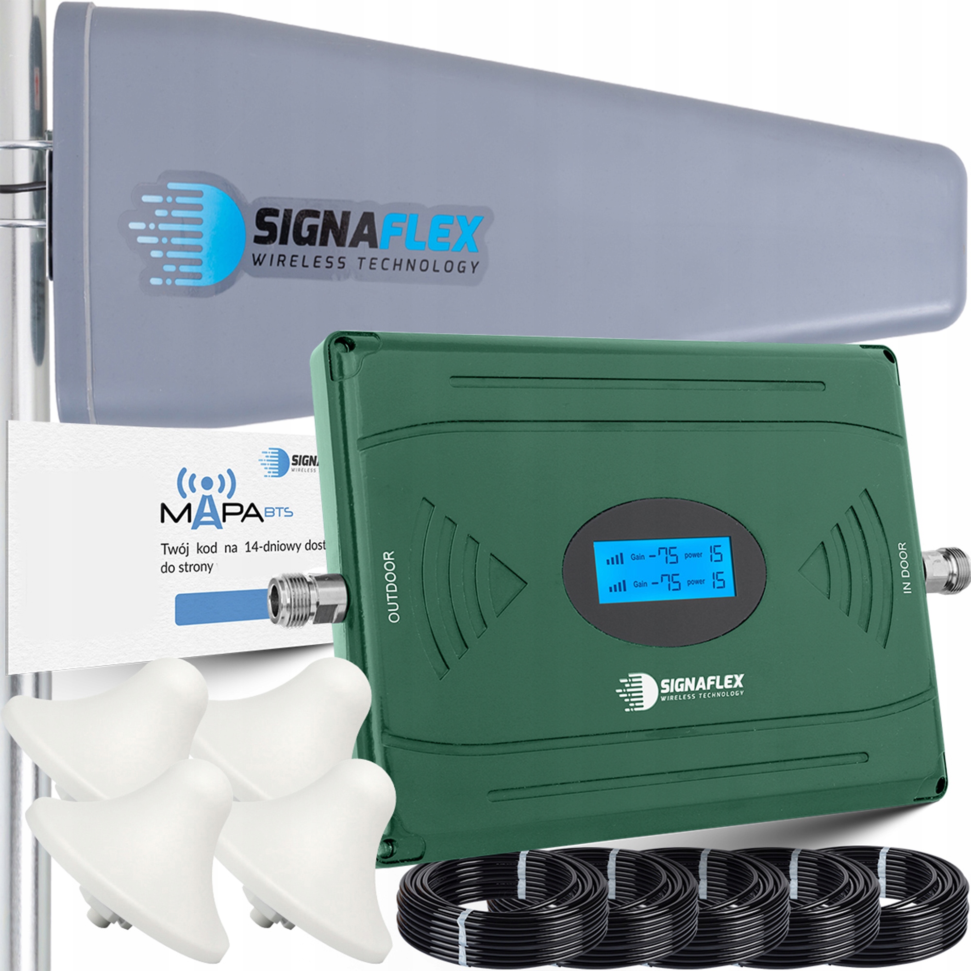 Sada Zosilňovačov Telefonného Signálu Gsm Internetu Hspa 4G Lte Antény 15 m