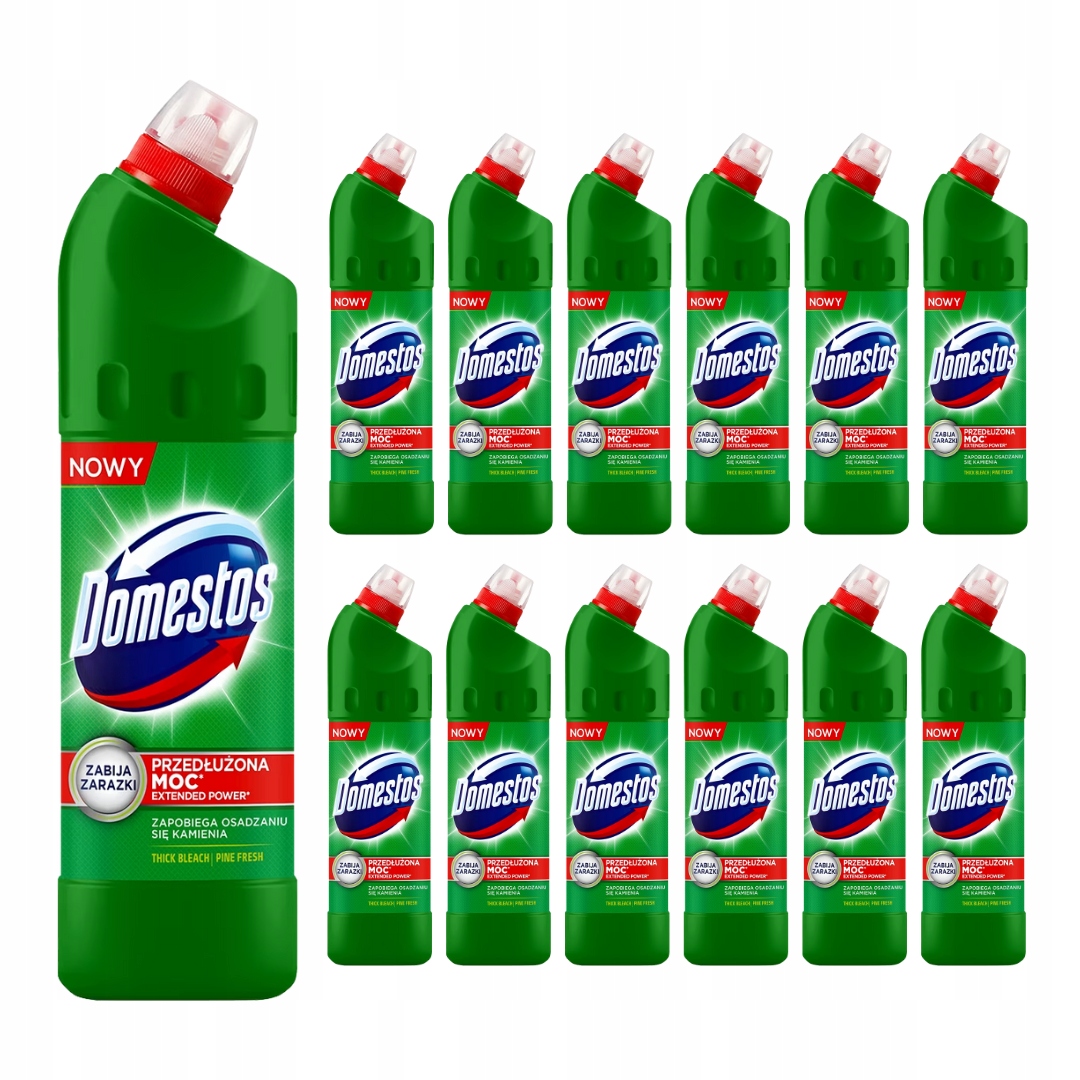 Domestos Bělící a dezinfekční přípravek na toalety Pine Fresh 750 ml x 12