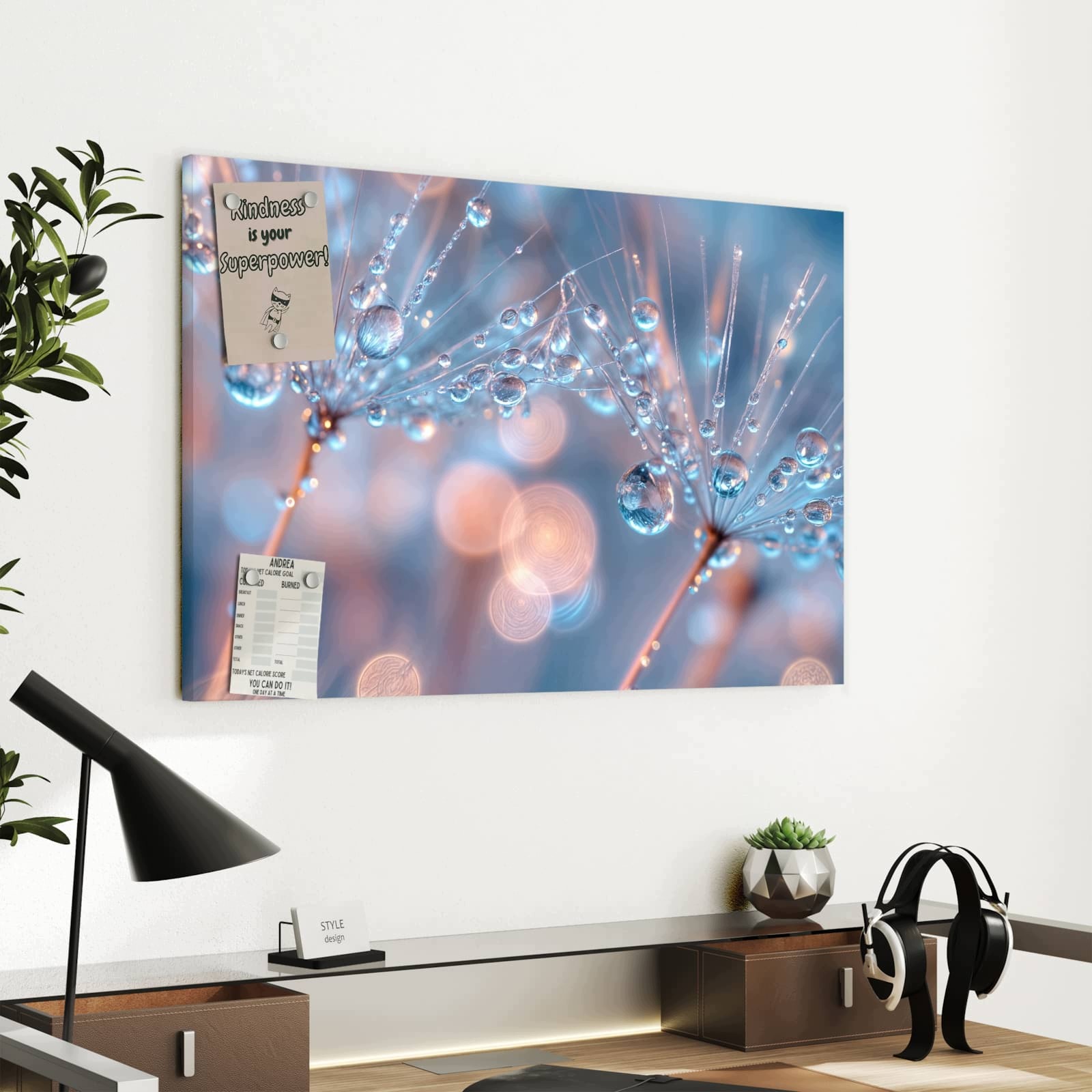 Magnetická tabule Kapky vody Umění 60 × 40 cm