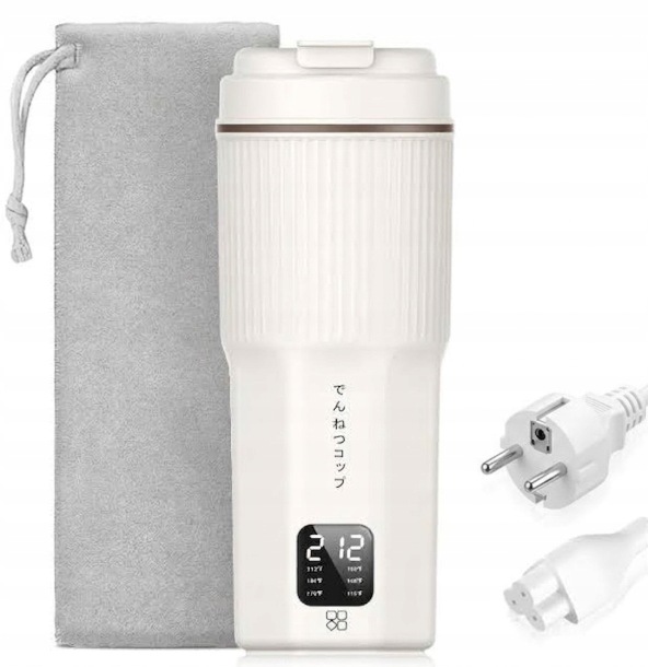 Czajnik Podróżny Elektryczny 450 ML 300W Kubek Termiczny Z Regulacją Temp