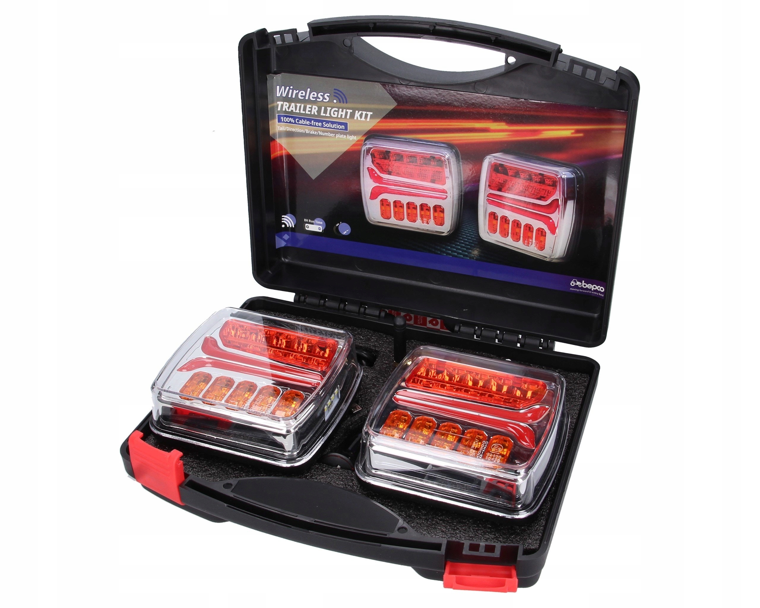 sada Led zadních bezdrátových světel 12 V, 24 V na magnet v kufru