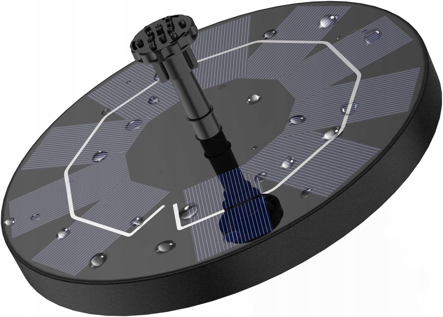 AISITIN Fontanna Solarna 3.0W Z Akumulatorem 1200mAh Do Ogrodu Stawów — miniatura 10