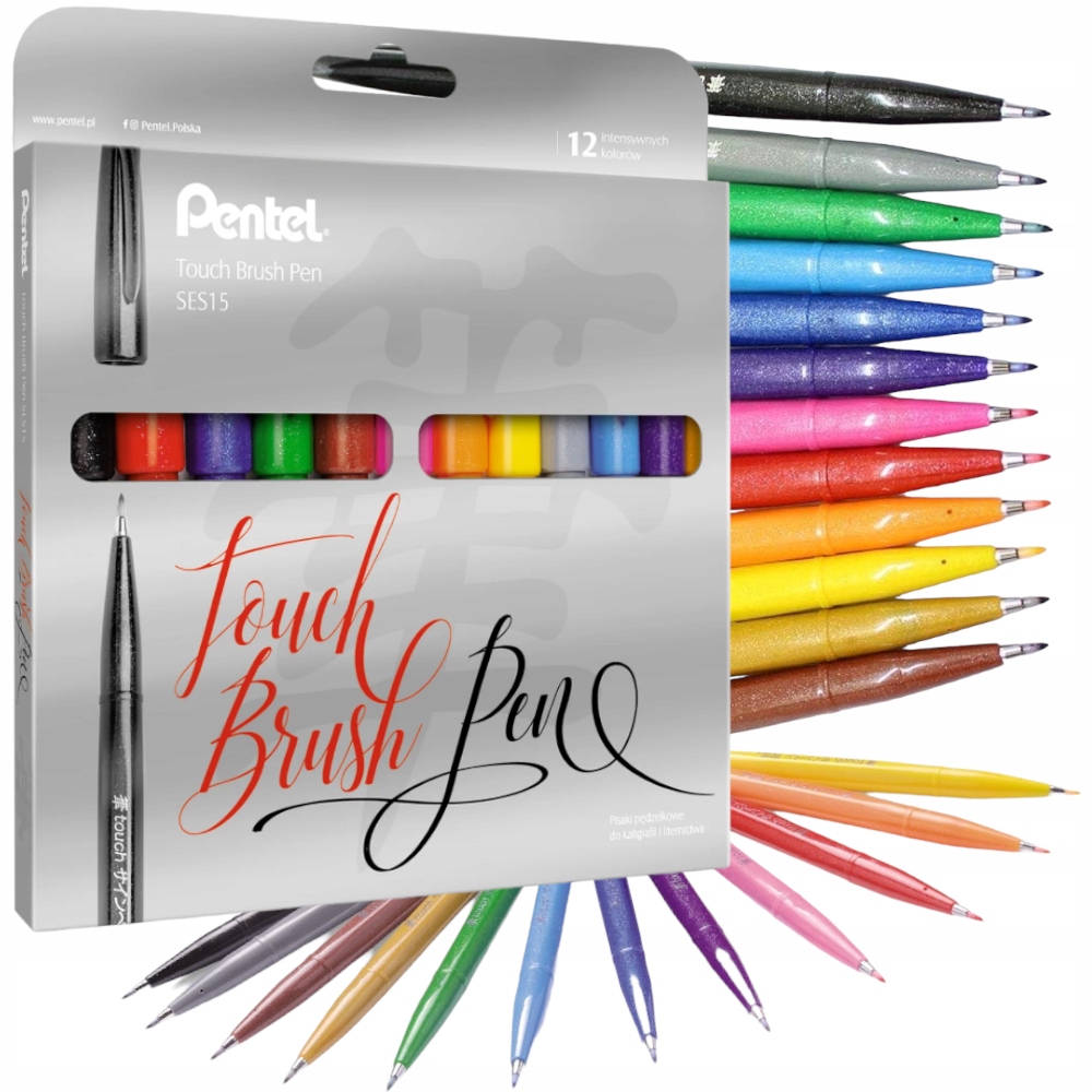 Sada Brush Pen Pentel štětcová tužka 12 kol.